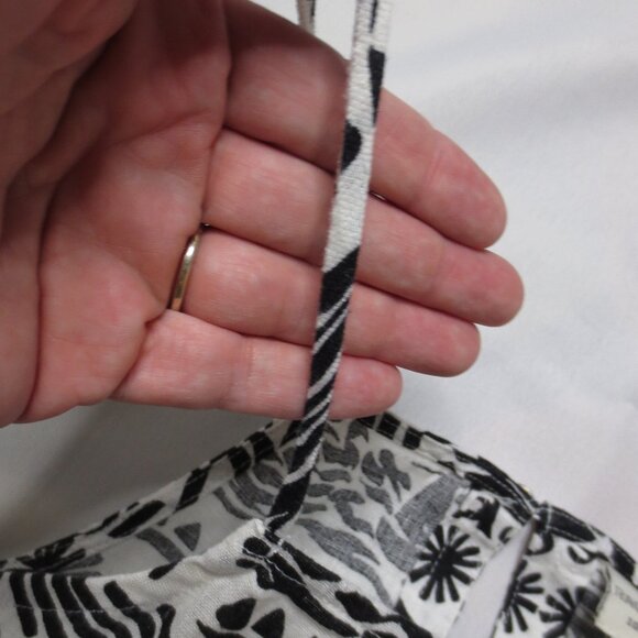 NWT RACHEL ZOE womens LINEN tank TOP black WHITE spaghetti strap BOHO SIZE L - Picture 5 of 10